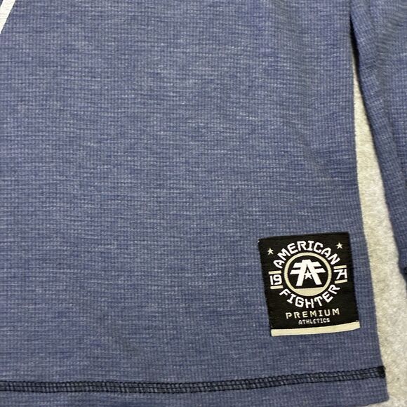 American Fighter Long Sleeve Graphic Thermal Shirt Blue Mens Large - Picture 3 of 8